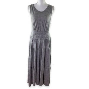 LUCKY BRAND | Heather Grey Jersey Shirred Maxi Tank Dress
